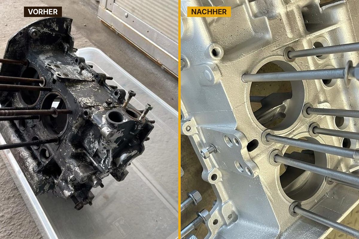 Motorblock – vorher und nachher